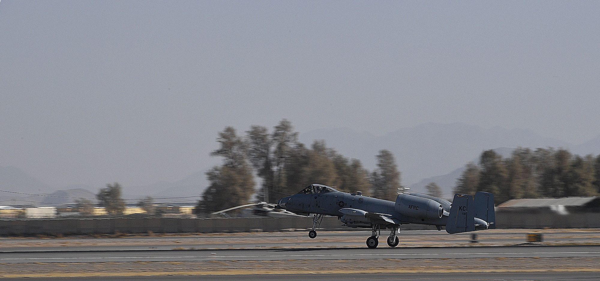 An A-10 Thunderbolt II, assigned to Whiteman Air Force Base, takes off from Kandahar Airfield, Afghanistan, Jan. 20, 2018.