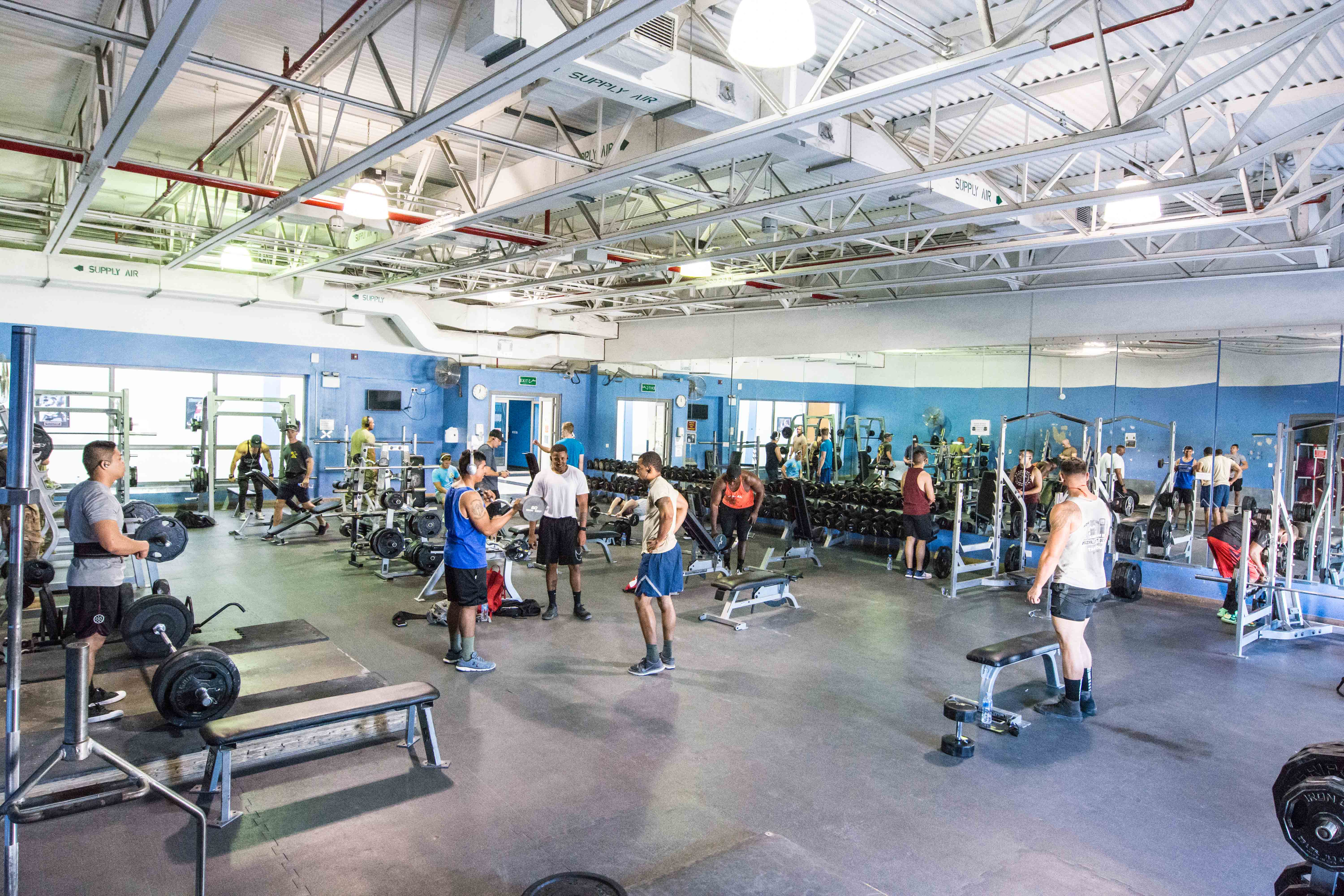 Service Members Utilize Gym Facilities At Auab