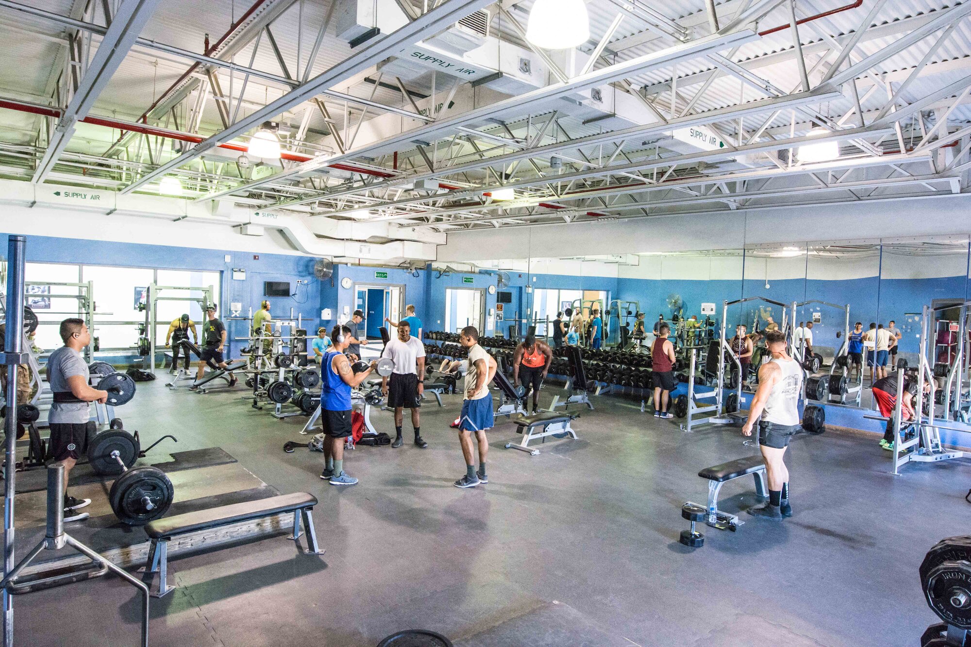 Service members utilize gym facilities at AUAB