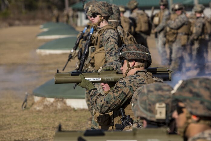 Marines conducted live-fire ranges where they rehearsed rocket battle drills and fire team attacks.