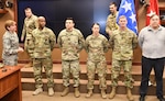 U.S. Army North (Fifth Army) hosted a town hall meeting with Gen. Lori J. Robinson (left), commander, North American Aerospace Defense Command and United States Northern Command at the quadrangle Jan. 16. The general presented challenge coins to selected members of ARNORTH for their key roles during the hurricane season.