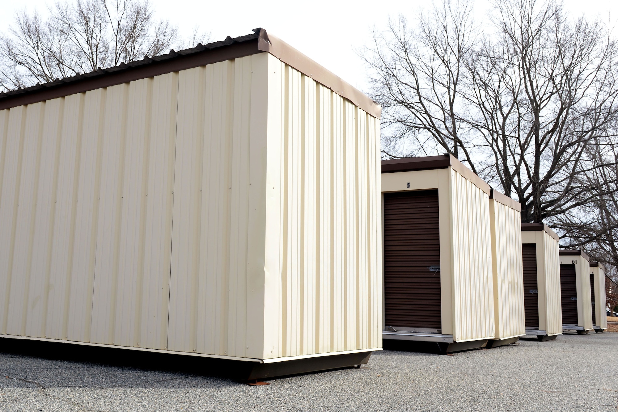 Storage containers located on Pershing Avenue behind General Smalls Inn are now available for rent at Joint Base Langley-Eustis, Va.