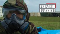 Cpl. Richardo Furcron, a warehouse clerk with Headquarters and Support Company, Supply Battalion, Combat Logistics Regiment 35, conducts casualty decontamination training on Camp Kinser, Okinawa Jan 23, 2018. This training is held by CLR-35 to reinforce how to effectively help the wounded in case of a chemical, biological, radioactive or nuclear attack. (U.S. Marine Corps photo by Pfc. Jamin M. Powell)