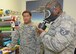Staff Sgt. Andrew Travis, 412th Aerospace Medicine Squadron Bioenvironmental Engineering Team (left), observes Staff Sgt. Kenroy Steele, 412th Maintenance Squadron, testing the respirator filter cartridge on a mask at the 412th MXS Fabrication Flight Jan. 23. Airmen from Bioenvironmental dropped by on their annual check to make sure each member of the flight were properly trained on how to fit their different masks. The masks are used for various work on aircraft structures to include painting and corrosion treatment. A machine connected to the masks tested each member by having them simulate different behaviors and movements to ensure the masks fit properly. Supervisors from the Fabrication Flight said they appreciate the Bioenvironmental Engineering Team coming to them as it saves precious work time by not having each maintenance member go to the 412th AMDS for the annual check.