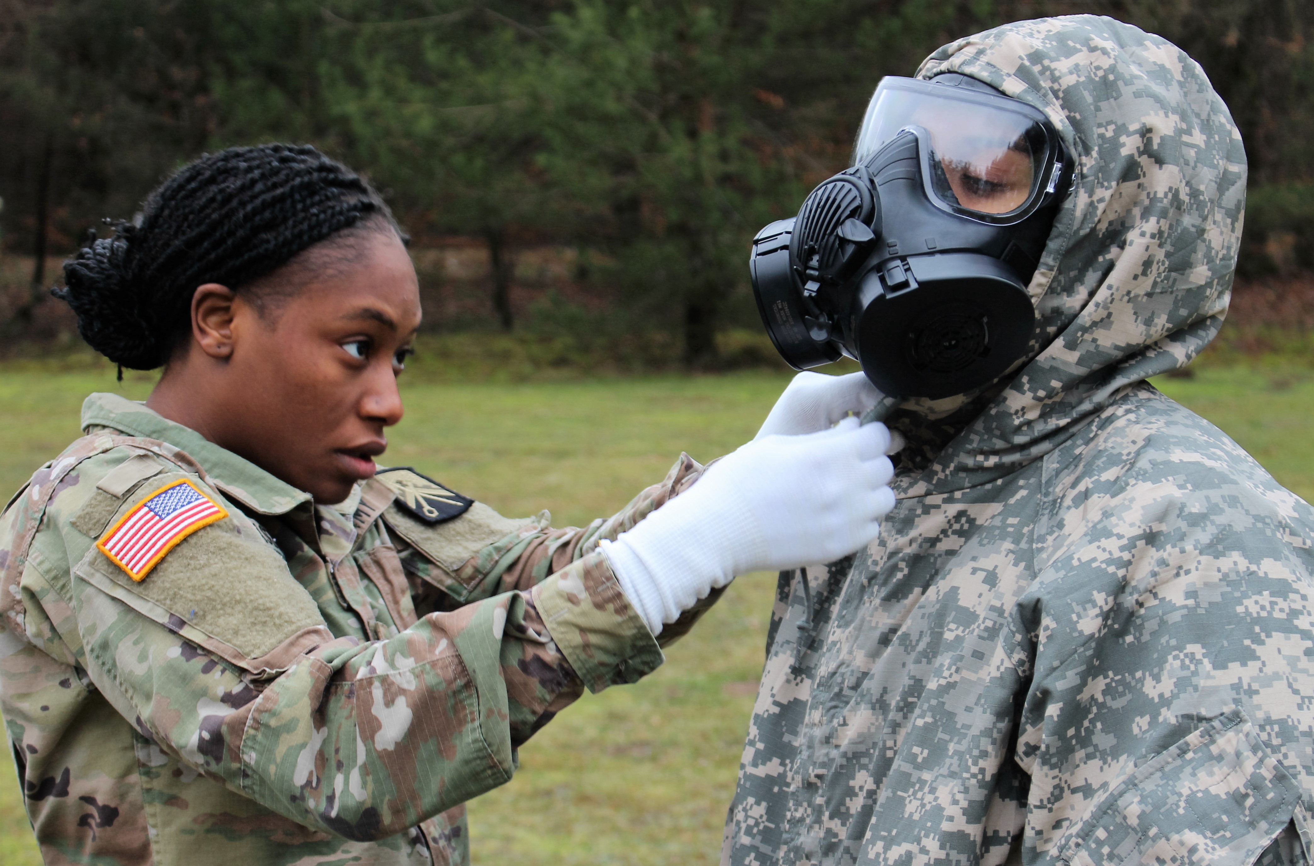 Active, Reserve Soldiers cough, sneeze and learn during CBRN training