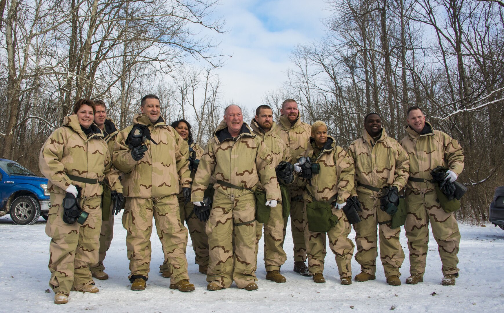 Members of DLA’s rapid deployment Red Team pose for a photo during mobilization training at Camp Atterbury, Indiana, Jan. 16-20. Photo by Army 1st Lt. Caitlin Sweet