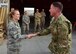 Command Sgt. Maj. William Thetford, U.S. Central Command’s senior enlisted leader, updates the 386th Air Expeditionary Wing leadership Jan. 23, 2018, during a staff meeting at an undisclosed location in Southwest Asia.