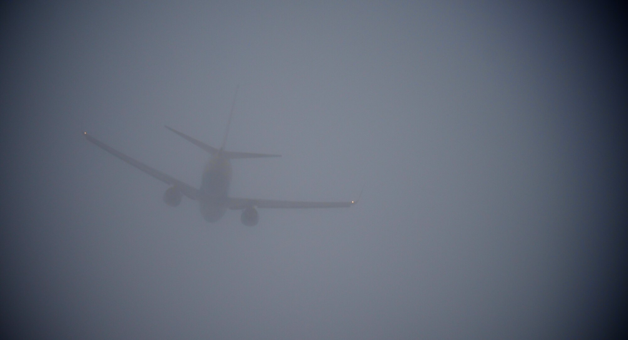 Aircraft commander, Lt. Col. Mike Louer, Chief of Safety for the 932nd Airlift Wing, lifts off the C-40 aircraft and disappears into the clouds upon departure on a training flight Jan. 9, 2018, at Scott Air Force Base, Ill.  The unit is responsible for maintaining and flying four of the distinguished visitor airlift planes worldwide, sometimes on short notice. Aboard to observe his Airmen at work was Maj. Gen. Craig La Fave, who is Commander, 22nd Air Force, Air Force Reserve Command, Dobbins Air Reserve Base, Georgia. Twenty-Second Air Force has command supervision of the Reserve’s tactical air mobility operations and other vital mission sets to include distinguished visitor airlift, undergraduate pilot training, flight test operations and a highly mobile civil engineering response force.  The 932nd Airlift Wing is a 22nd Air Force unit, based in Illinois near the towns of Belleville, Mascoutah, and Shiloh, Ill. The 932nd Airlift Wing is the only reserve unit flying this unique mission under Air Force Reserve Command. (U.S. Air Force photo by Lt. Col. Stan Paregien)