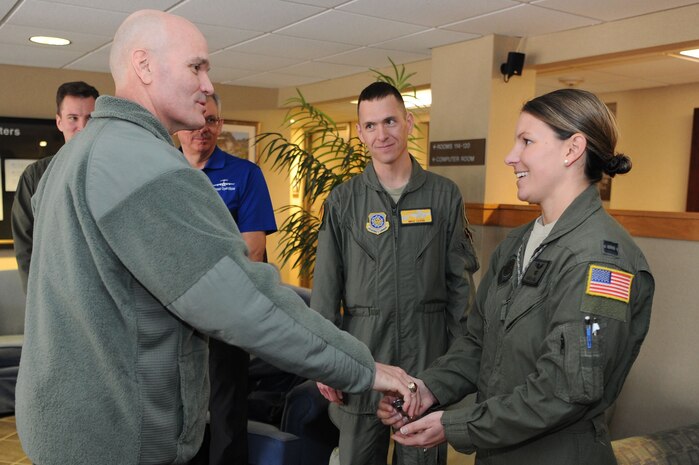 Gen. Carlton D. Everhart II, commander of Air Mobility Command, visited Joint Base Charleston January 16 through 19 to address and learn from the Airmen of the 628th Air Base Wing, 437th Airlift Wing and their joint mission partners. During the visit, he gave coins to star performers, posed for group photos and presented the 628th Air Base Wing the Outstanding Unit Award and 437th Airlift Wing the Meritorious Service Award.