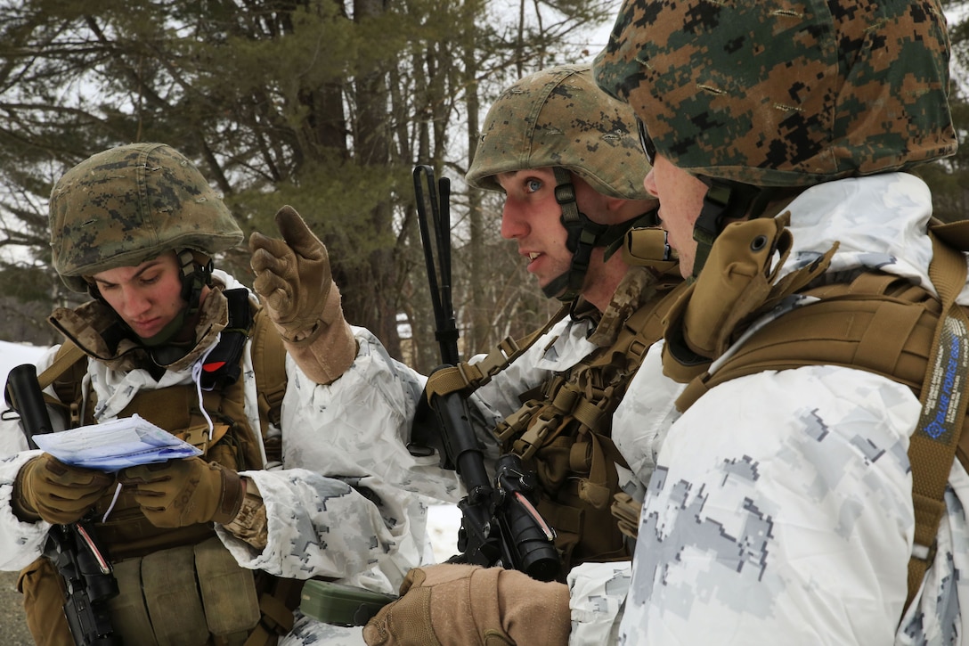Marines navigate the route to their next checkpoint.