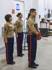 Corporal Alejandro Bedoya, the marketing and communication Marine with Recruiting Station Oklahoma City, receives the Gung Ho award during the Corporals Course 1-18 graduation at Naval Station Great Lakes, Ill., Jan. 26. Corporals spread across the Midwest gathered here to take part in the three-week course where they learned everything from sword and guidon manual, combat conditioning, personal and professional communication, foundations of Marine Corps leadership, career progression and much more. (Photo by U.S Marine Corporal Quavaungh Pointer)