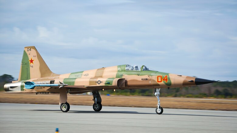 An F-5N Tiger II takes off from Marine Corps Air Station Beaufort, Jan. 22.