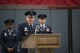 Maj. Gen. Fred Stoss, incoming 20th Air Force commander, thanks community members and the Airmen of the 20th Air Force for attending the change of command ceremony at F.E. Warren Air Force Base, Wyo., Jan. 26, 2018. Stoss’ previous assignment was as the Air Force Global Strike Command director of operations and communications at Barksdale Air Force Base, Louisiana. The 20th Air Force mission is to prepare the nation's ICBM force to execute safe, secure, and effective nuclear strike operations and to support worldwide combat command requirements. (U.S. Air Force photo by Tech. Sgt. Christopher Ruano)