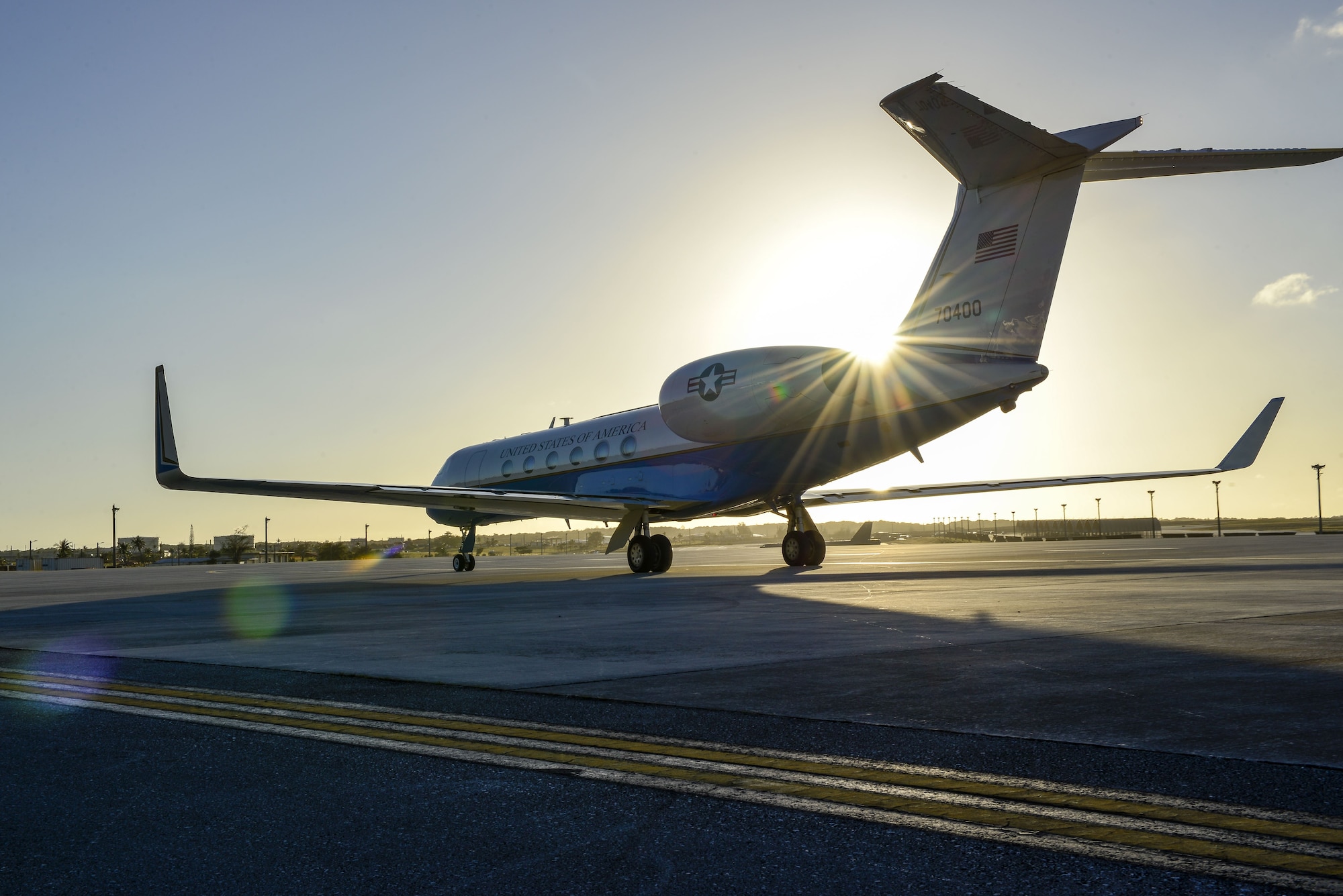 Secretary of the Air Force Heather Wilson departs Andersen Air Force Base, Guam, Jan. 25, 2018. This visit marks the first time she has been to Andersen AFB. (U.S. Air Force photo by Airman 1st Class Christopher Quail)