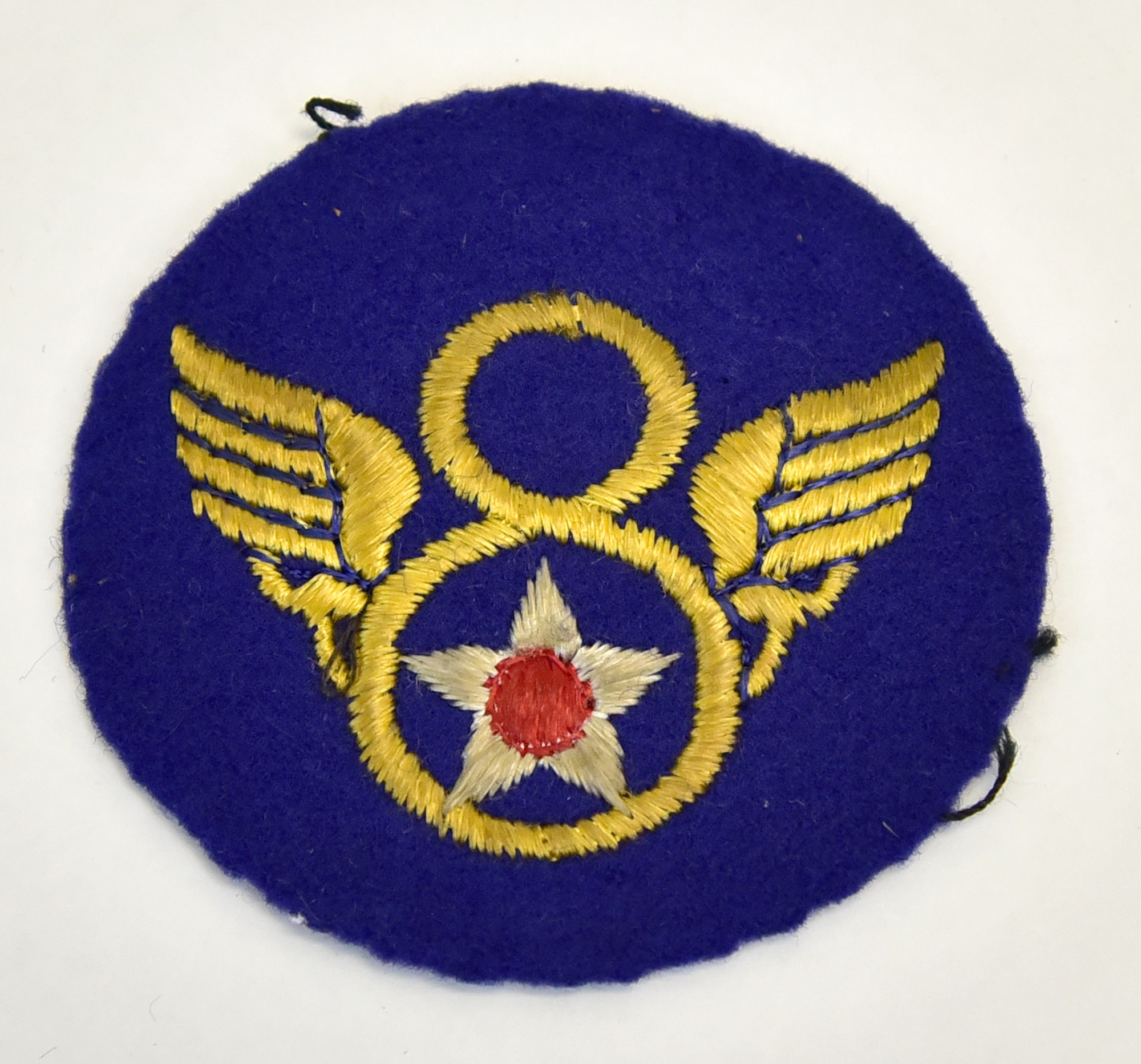 Plans call for this artifact to be displayed near the B-17F Memphis Belle™ as part of the new strategic bombardment exhibit in the WWII Gallery, which opens to the public on May 17, 2018. Memphis Belle waist gunner SSgt E. Scott Miller wore this Eighth Air Force patch. Miller was credited with shooting down an Fw 190 fighter.