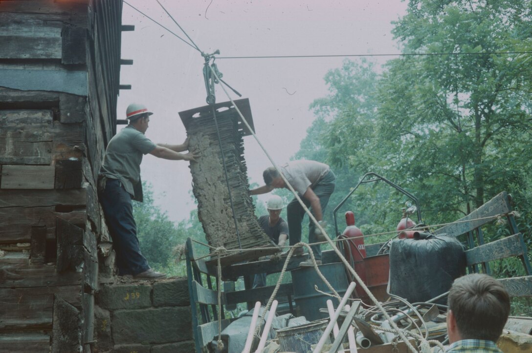 Moving the Johnson House Cat and Clay Chimney