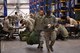 U.S. Air Force Staff Sgt. Hammeed Seifuddin 86th Munitions Squadron, stockpile management crew chief, follows an escort out of the building after receiving his mobility equipment on Ramstein Air Base, Germany Jan. 26, 2018. The 86th LRG conducted a mobility exercise in their building.