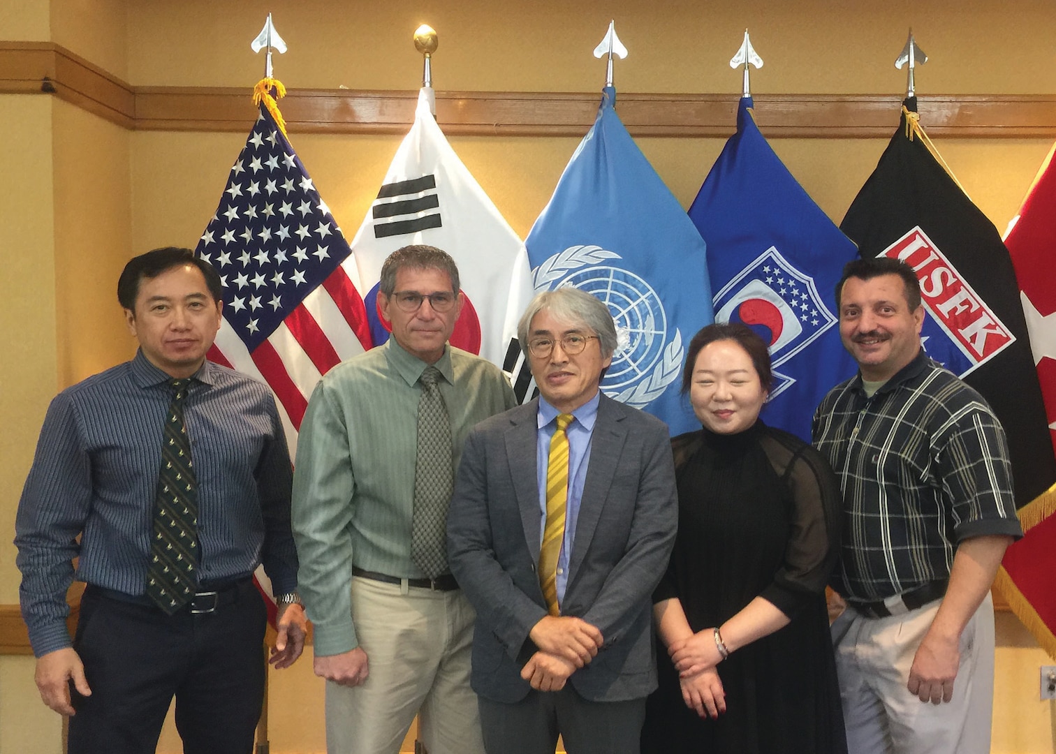 Kyu Sok Kwak (center) was recognized as the 2017 United States Forces Korea Civilian Employee of the Year