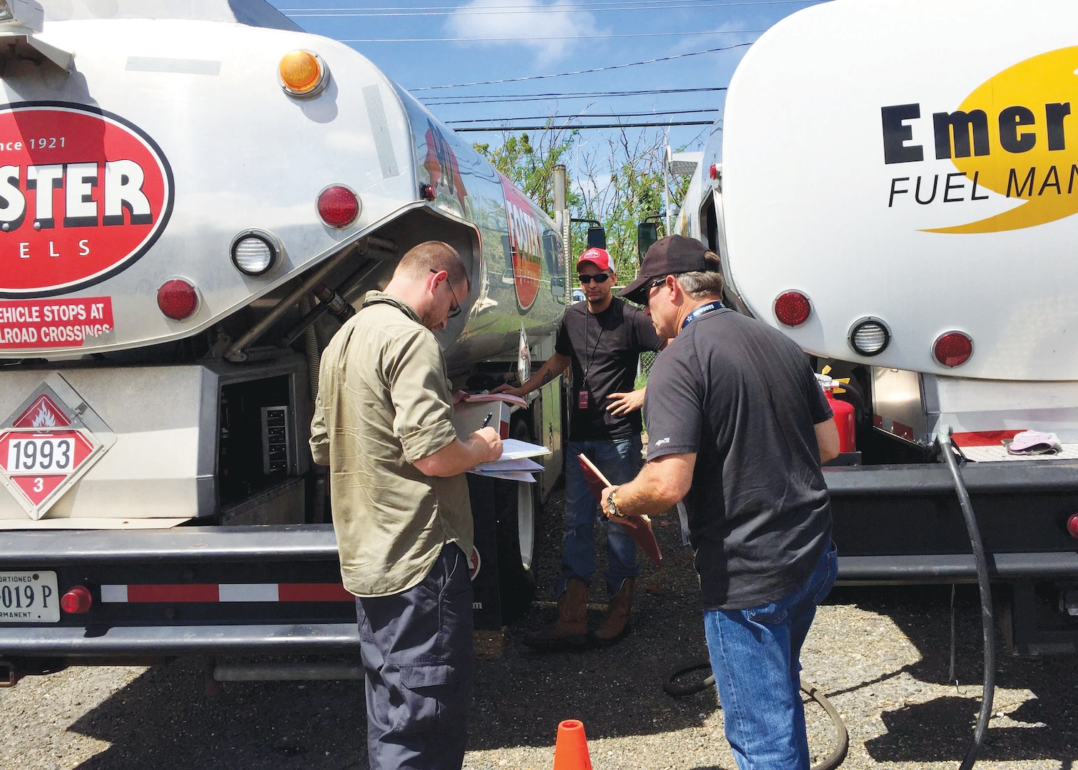 fuel inventory log check at the Aguadilla Regional Staging Area