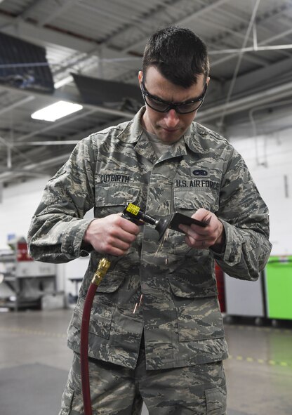 The 5th Maintenance Squadron aircraft structural maintenance shop is responsible for repairing damage and wear to B-52H Stratofortresses at Minot Air Force Base, N.D. Structural maintenance also provides equipment maintenance and special support for the Minuteman III missiles and UH-1N Iroquois helicopters.