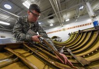 The 5th Maintenance Squadron aircraft structural maintenance shop is responsible for repairing damage and wear to B-52H Stratofortresses at Minot Air Force Base, N.D. Structural maintenance also provides equipment maintenance and special support for the Minuteman III missiles and UH-1N Iroquois helicopters.