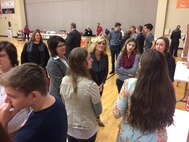 CRANE, Ind. – On Jan. 26, Bloomfield students had the opportunity to present to teachers, Naval Surface Warfare Center, Crane Division (NSWC Crane) volunteers, community partners and a special guest, Superintendent of Public Instruction Jennifer McCormick at Bloomfield High School during the final Workplace Simulation Project Day.