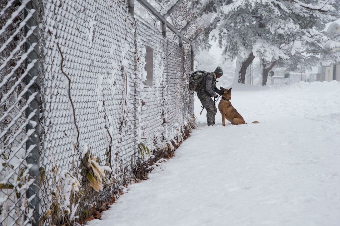 The two-day 35th Security Forces Squadron Winter Warrior Challenge kicked off early morning, Dec. 13, during a thick snow storm at Misawa Air Base.