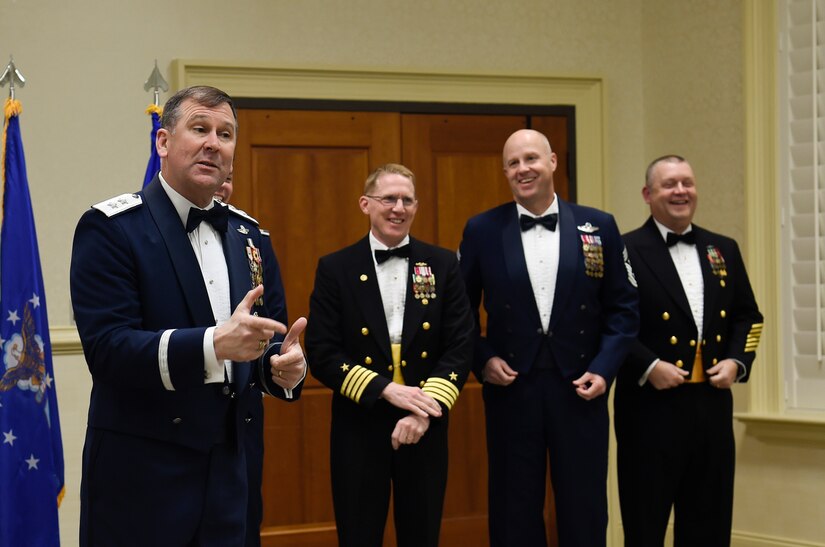 Maj. Gen. Christopher J. Bence, U.S. Air Force Expeditionary Center commander, speaks during the 628th Air Base Wing annual awards ceremony at the Charleston Club, Joint Base Charleston, S.C., Jan. 26, 2017.