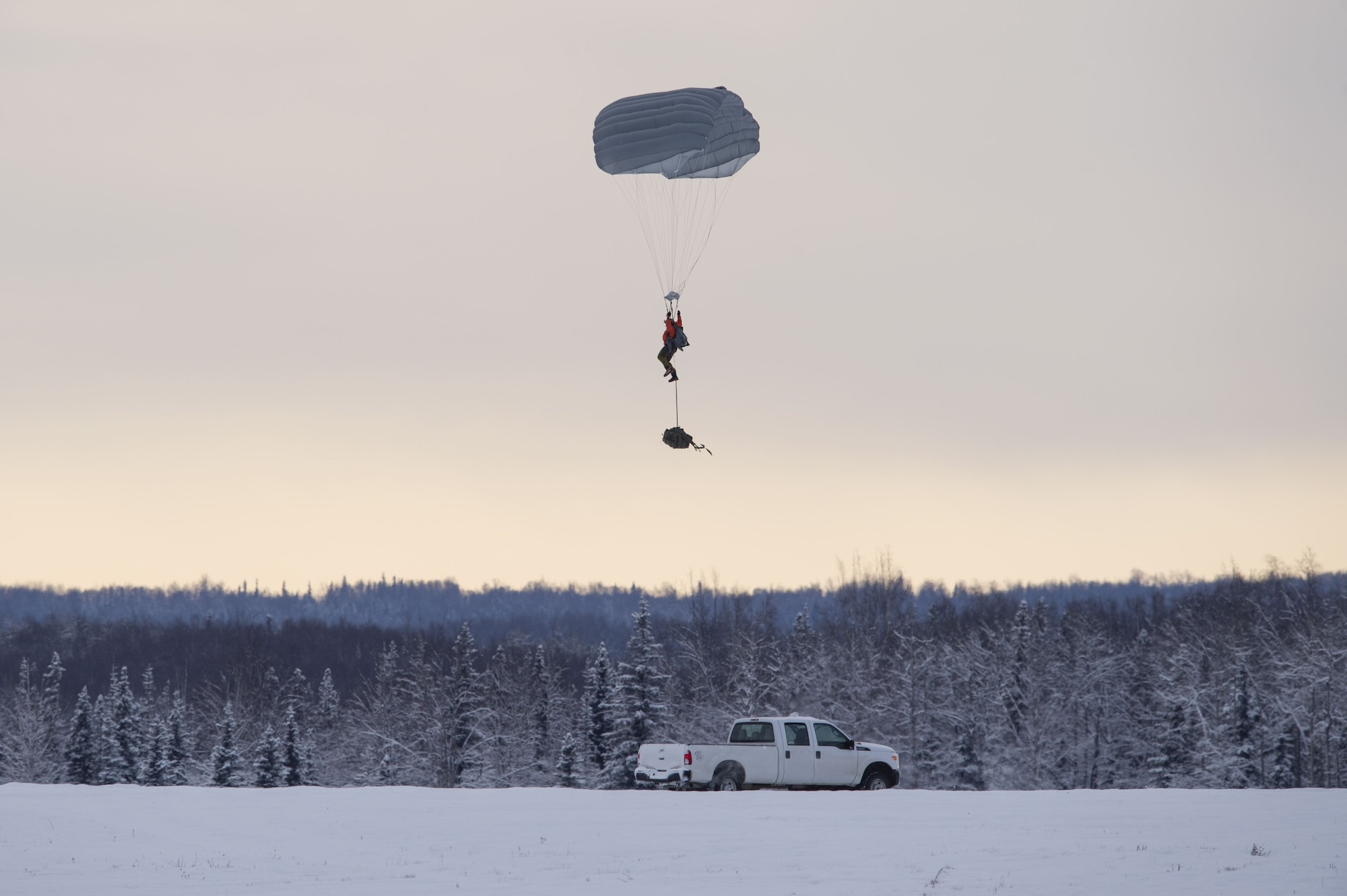 Alaska Air National Guard Rescue Squadrons conduct precision parachute training at JBER