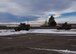 A convoy rolls out of F.E. Warren Air Force Base, Wyo., with non-security forces members for the first time Jan. 25, 2018. A Marine and an Air Force missileer rode inside a Humvee within the convoy, allowing them to cross-talk with other career fields. (U.S. Air Force photo by Airman 1st Class Abbigayle Wagner)
