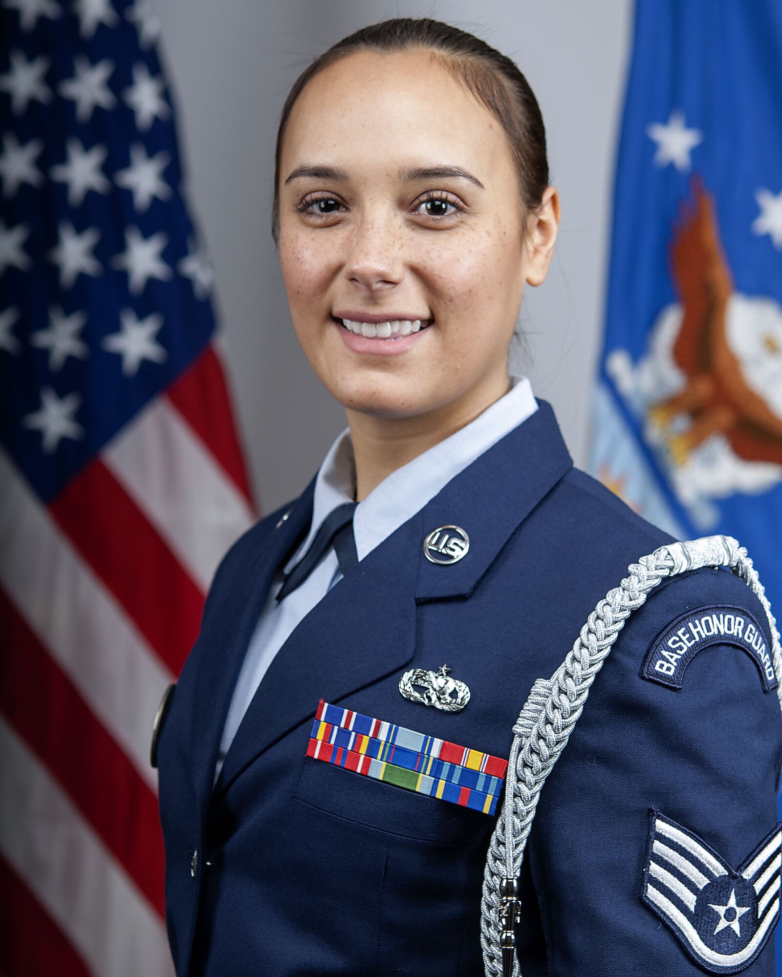 Staff Sgt. Janette Arnold poses for an official portrait at Grissom Air Reserve Base, Ind., January 10, 2017. Arnold was appointed as Grissom's Honor Guard program manager after having been with the program for three years. (U.S. Air Force photo / Douglas Hayes)