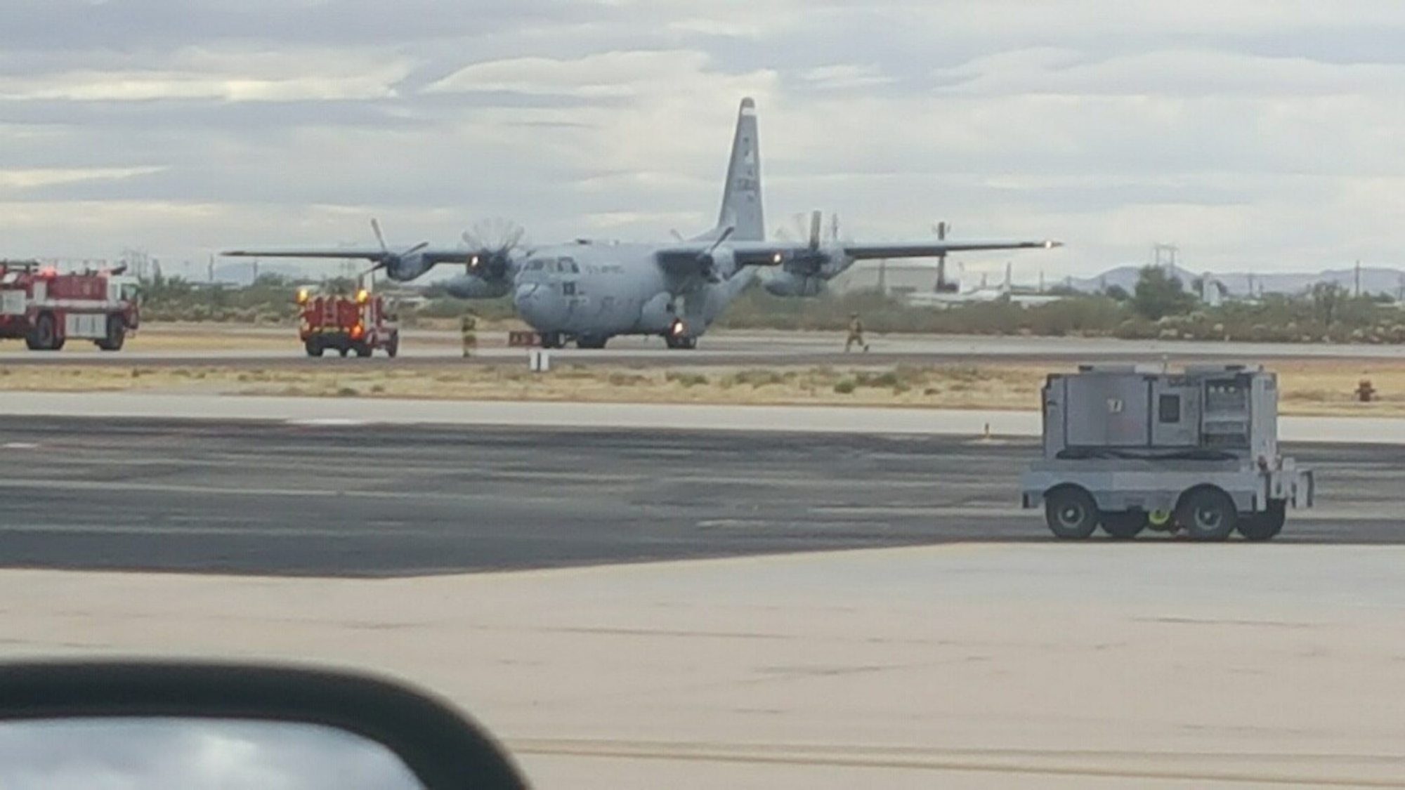 The last C-130 AMP arrives at Davis-Monthan AFB with two failed engines, marking the end of the final flight for the AMP.