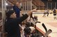 Maj. Ryan Whitaker, Charleston Patriots coach, directs members of the Patriots during the Fourth Annual Deputy Joe Matuskovic Memorial Hockey Game between the Charleston Patriots and Charleston Enforcers at the North Charleston Coliseum, Jan. 27, 2018.