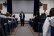 Senior Master Sgt. Sherlock Walker, 374th Communications Squadron operations superintendent and Total Force Leadership Development Program lead, facilitates a group discussion, Jan. 29, 2018, at Yokota Air Base, Japan.