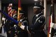 Senior Airman Pascal Nyowatchon, 435th Air Ground Operations Wing, performs a ceremonial Honor Guard drill on Ramstien Air Base, Germany, February 15th, 2018.