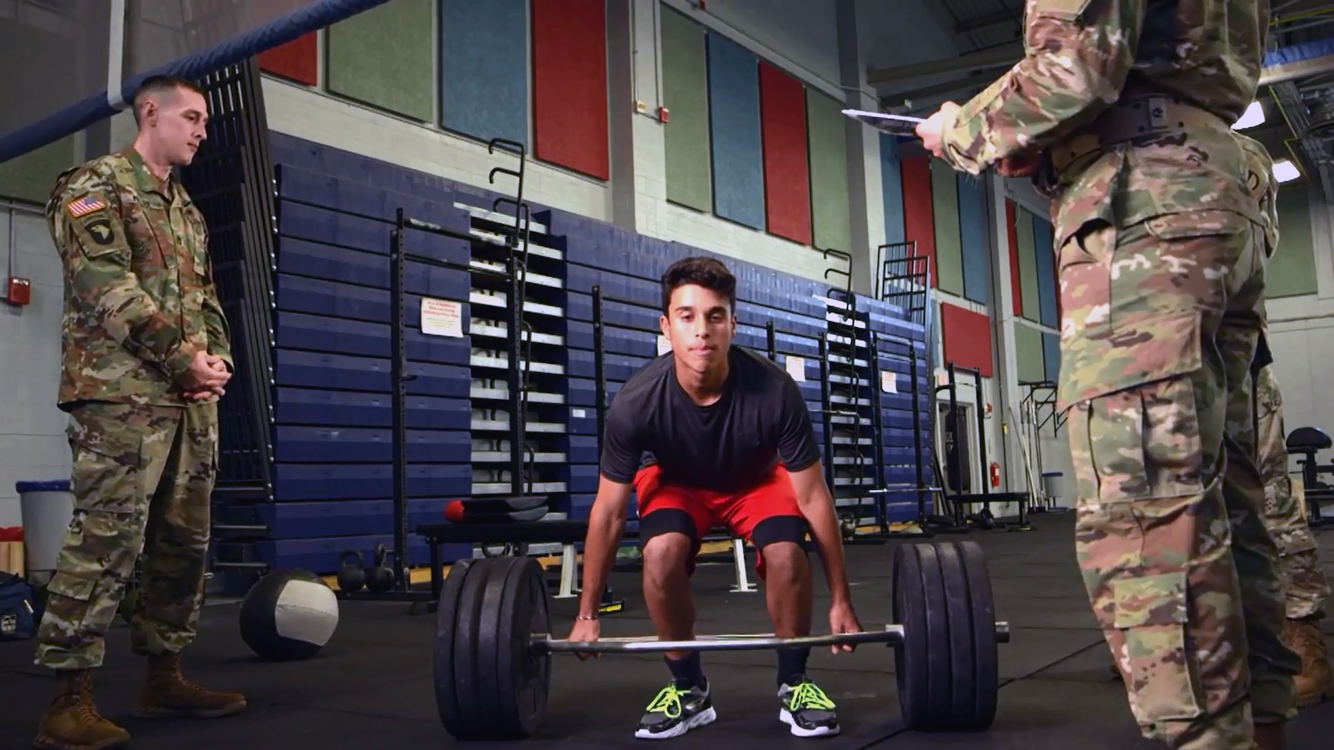 Soldiers administer the strength deadlift event of the Occupational Physical Assessment Test to a potential recruit. Since January 2017, when OPAT was rolled out to recruiting stations, officials believe the test has significantly reduced attrition among trainees and as a result has prevented the Army from wasting millions of training dollars.