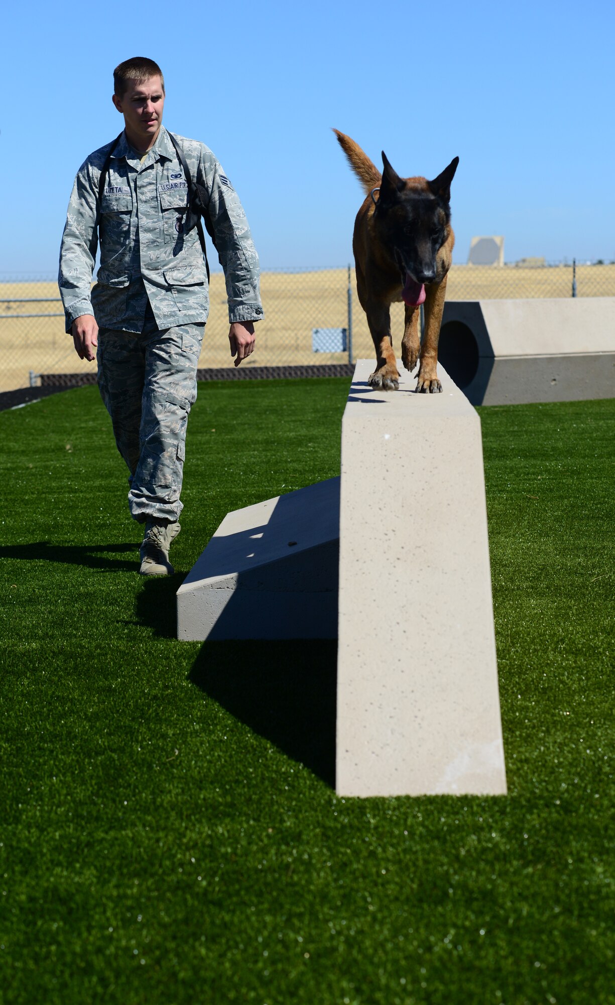 The 9th Security Forces Squadron military working dog unit recently completed a new training area designed to enhance the companionship between handlers and their dogs