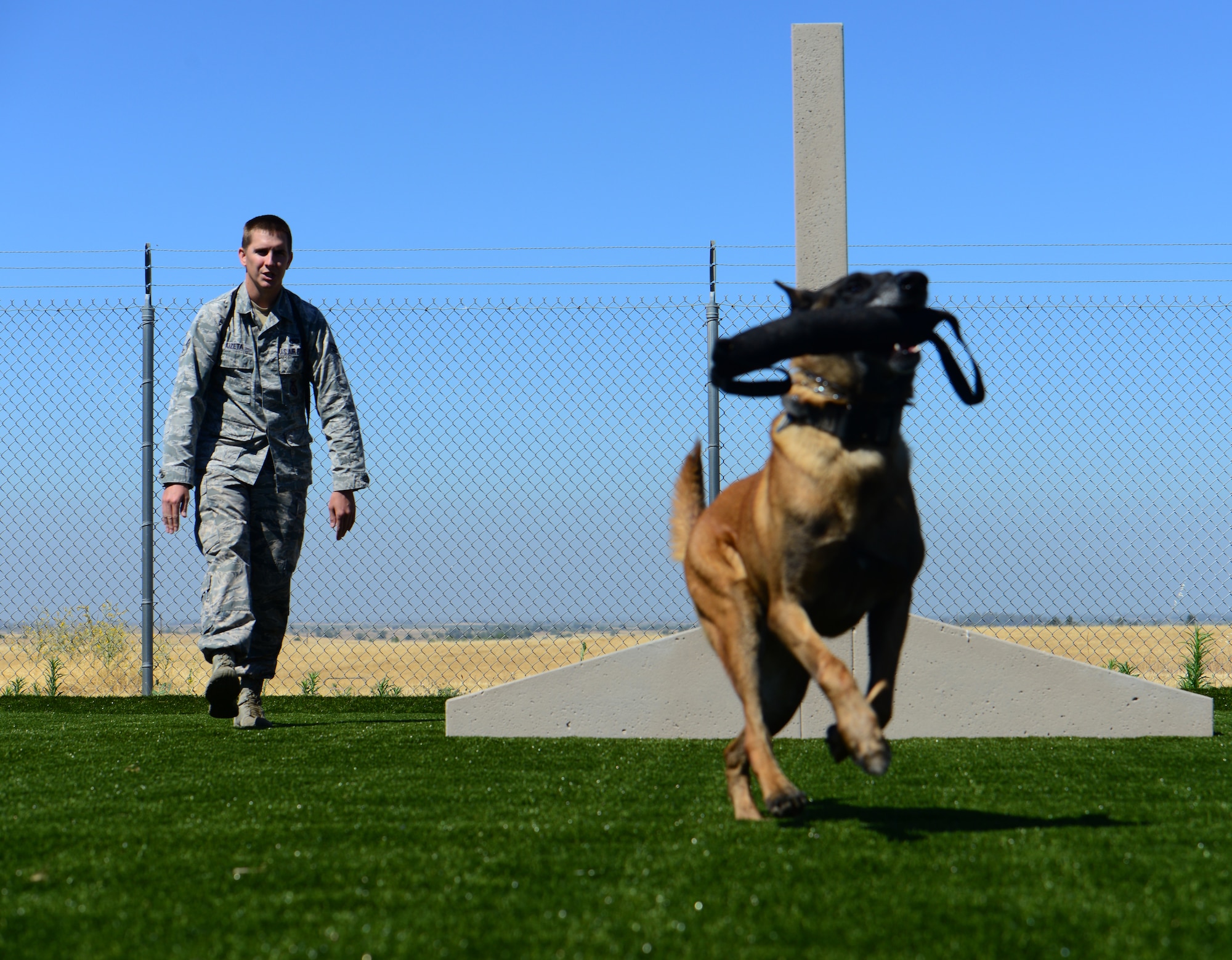 The 9th Security Forces Squadron military working dog unit recently completed a new training area designed to enhance the companionship between handlers and their dogs