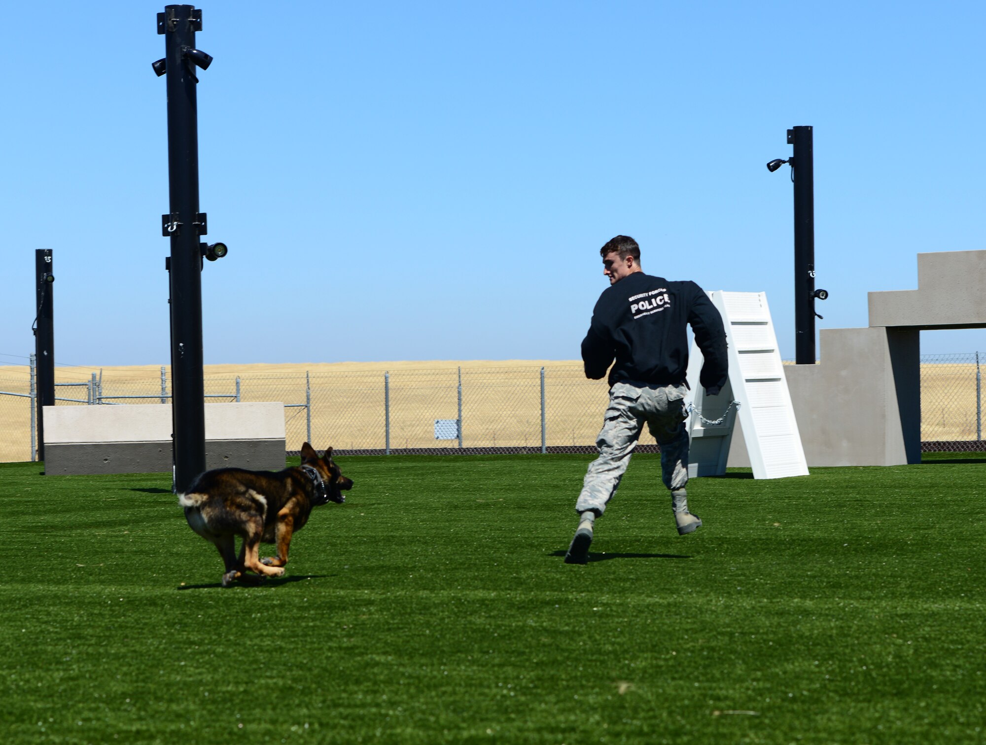 The 9th Security Forces Squadron military working dog unit recently completed a new training area designed to enhance the companionship between handlers and their dogs