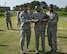 Chief Master Sgt. of the Air Force Kaleth O. Wright gets tased during his visit to Joint Base Langley-Eustis, Virginia, June 29, 2018. Wright toured JBLE for two days seeing the day-to-day operations of the different wings and units here. (U.S. Air Force photo by Airman 1st Class Anthony Nin-Leclerec)