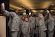 Chief Master Sgt. of the Air Force Kaleth O. Wright takes a selfie with Airmen in in the 440th Supply Chain Operations Squadron at Joint Base Langley-Eustis, Va. June 28, 2018. At the end of his tour Wright held an all call for the Airmen of JBLE where he discussed his priorities of resilience, leadership and training. (U.S. Air Force photo by Senior Airman Tristan Biese)