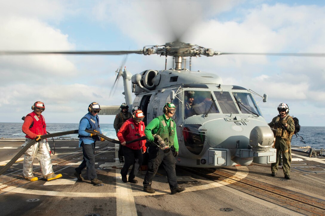 180702-N-JO245-291 ATLANTIC OCEAN (July 2, 2018) Sailors assigned to ...