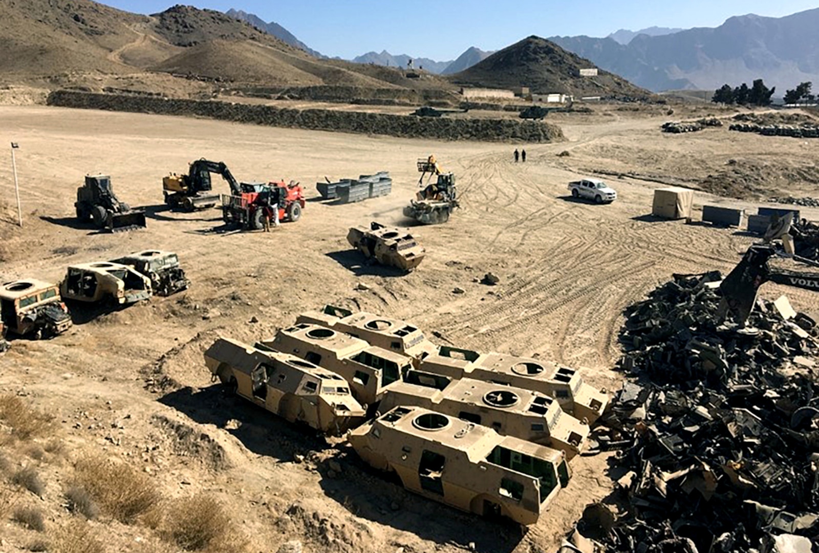 Members of the DLA Disposition Services team in Afghanistan proved they’re willing to leave their comfort zone to support military customers when the team traveled to Camp Moorhead to conduct demilitarization of gear designated to become scrap. The demilitarization process normally takes place at one of four DLA Disposition facilities still in existence in Afghanistan.