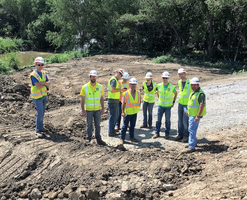 The St. Joseph Levee Project Delivery Team members made a site visit to the Brown's Branch Gatewell Structure Construction site  June 29, 2018 in St. Joseph, Mo.