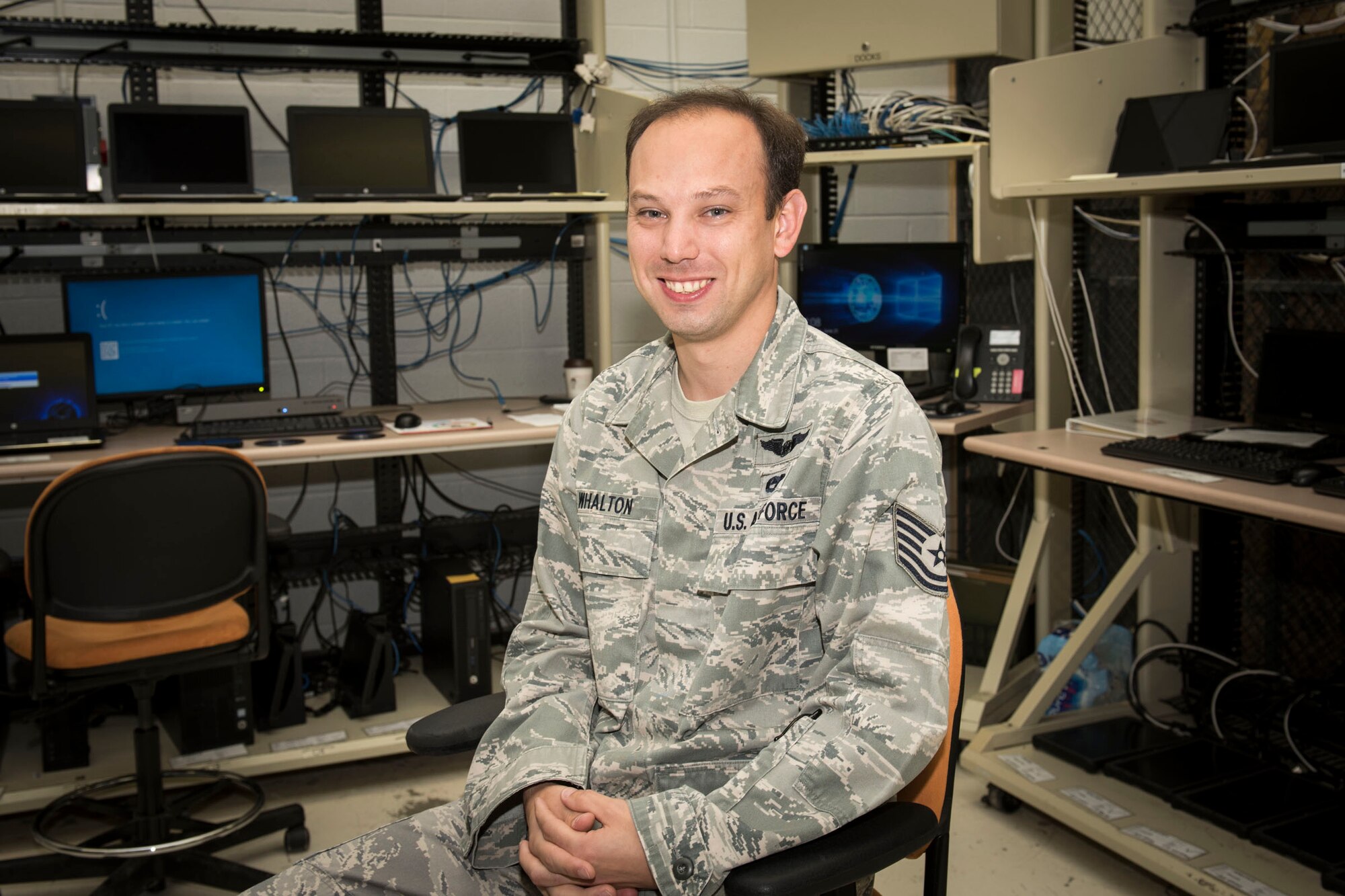 Tech. Sgt. Alex Whalton is a client systems technician for the 167th Communications Flight and the 167th Airlift Wing's Airman Spotlight for July 2018. (U.S. Air National Guard photo by Senior Master Sgt. Emily Beightol-Deyerle)