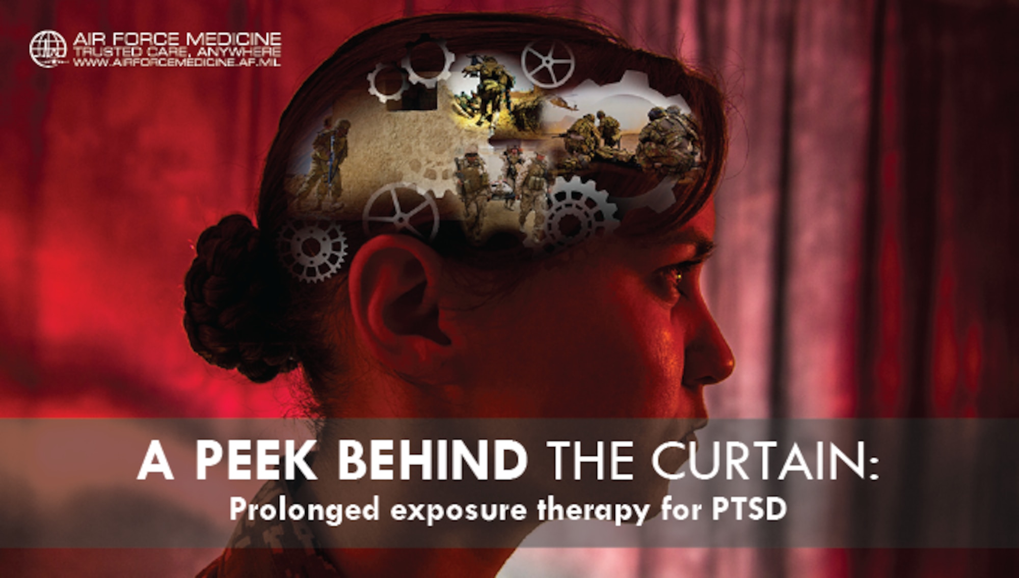 The symptoms associated with post-traumatic stress disorder (PTSD) can often be debilitating, significantly affecting a patient’s quality of life. Air Force mental health professionals have successfully treated many Airmen with the use of prolonged exposure therapy. Through this collaborative therapy, the patient is safely and gradually exposed to trauma-related memories and situations that have been avoided. The eventual goal is to alter the patient’s relationship with and reaction to the traumatic event so it no longer affects their quality of life and ability to do their job. (U.S. Air Force graphic by Josh Mahler)