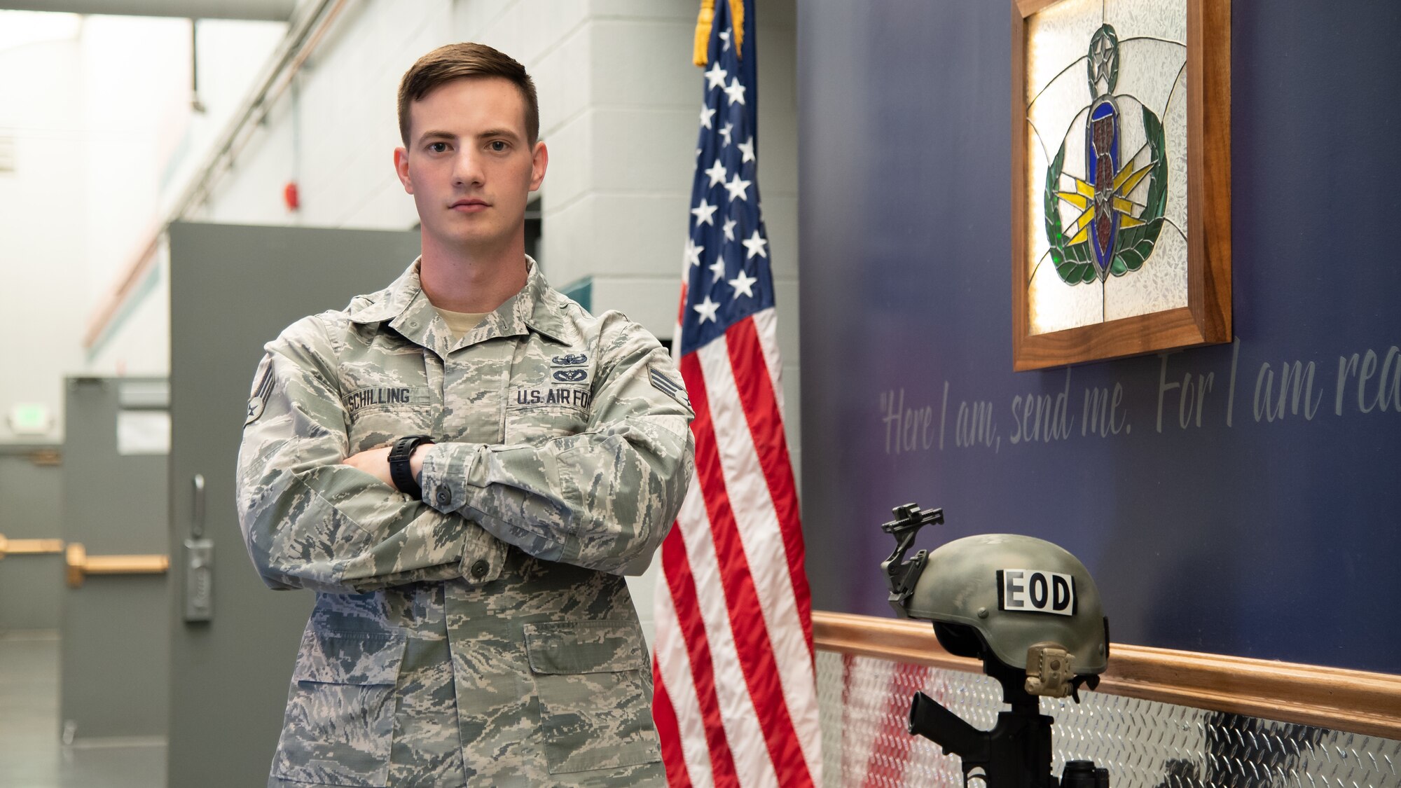 Senior Airman Patrick Schilling, an explosive ordnance disposal technician at Hill Air Force Base, was recently named one of the Air Force's 12 Outstanding Airmen of the Year. Annually, the Air Force selects 12 enlisted Airmen from various career fields based on superior leadership, job performance and personal achievements. (U.S. Air Force photo by R. Nial Bradshaw)