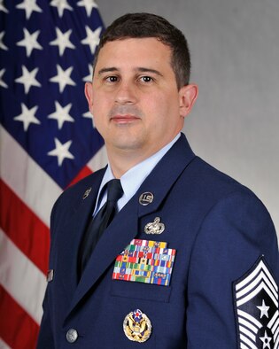 Chief Master Sgt. George Richey, 47th Flying Training Wing command chief, speaks on the importance of feedback in the Air Force, July 3, 2013. "Your feedback is a critical component to making Laughlin better," Richey said. "After all we are talking about making your mission better, making your resources better and making your base better because you are Laughlin!"