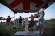 Thunderbolts play a game with wooden blocks during the annual Freedom Fest celebration June 29, 2018 at Luke Air Force Base, Ariz. Hundreds of military families attended the festival to participate in games and activities in celebration of American independence. (U.S. Air Force photo by Airman 1st Class Alexander Cook)