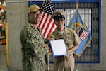 New Navy Senior Chief Petty Officer, LSCS Macasa, promoted at DLA Distribution Yokosuka, Japan